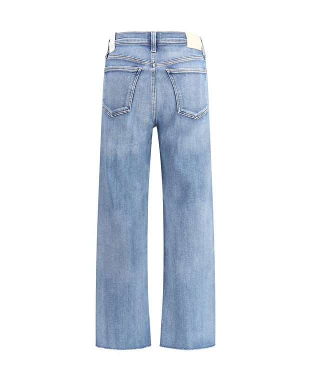 Blue Cotton Straight-Leg Jeans