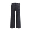 Blue Cotton Straight-Leg Jeans