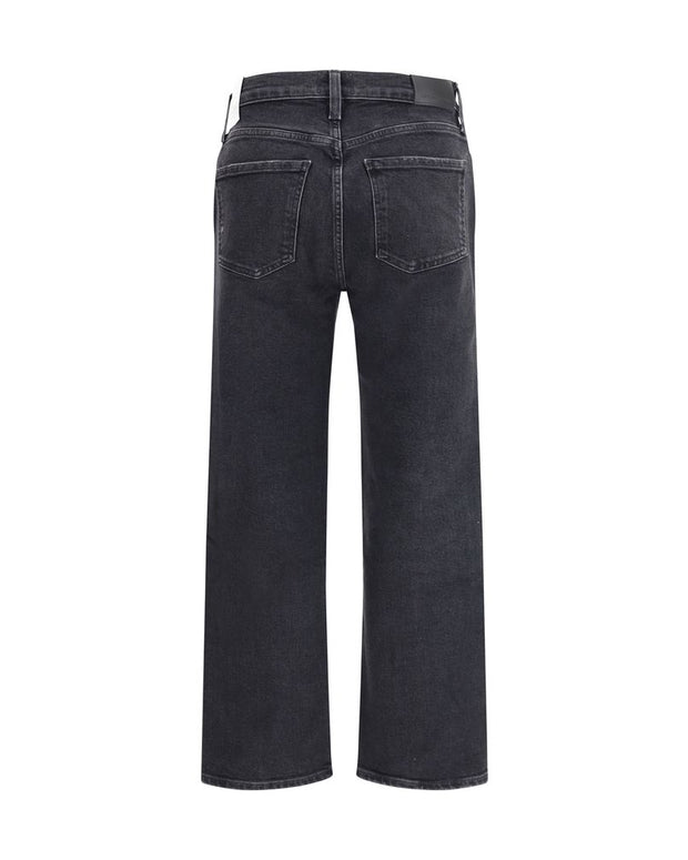 Blue Cotton Straight-Leg Jeans