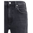 Blue Cotton Straight-Leg Jeans