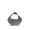 Silver Cotton Shoulder Bag