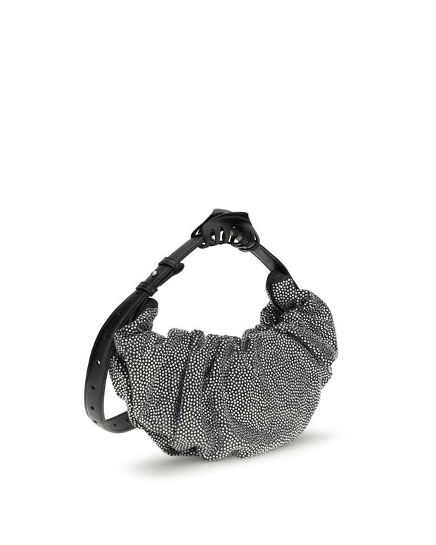 Silver Cotton Shoulder Bag