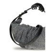 Silver Cotton Shoulder Bag