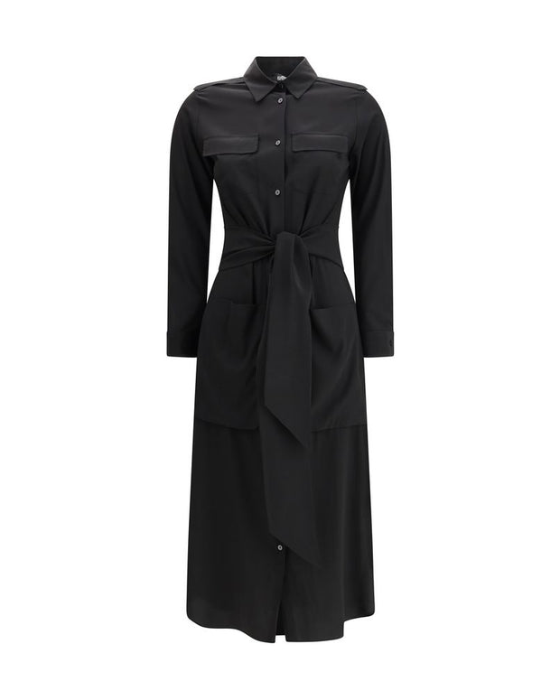 Black Silk Casual Dress
