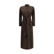 Brown Silk Casual Dress