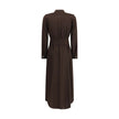 Brown Silk Casual Dress