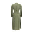 Green Silk Casual Dress