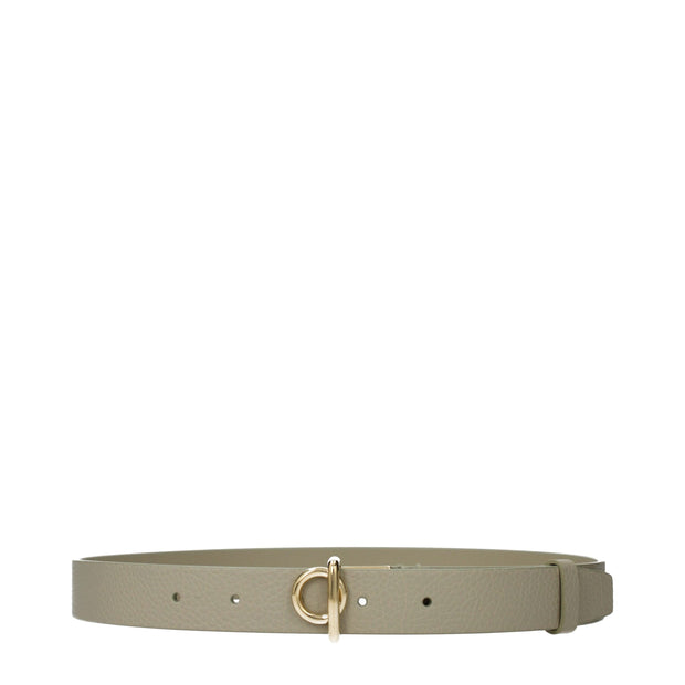 Beige Leather Regular Belt