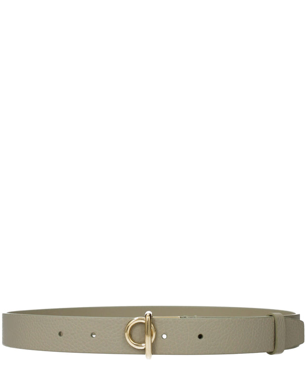 Beige Leather Regular Belt