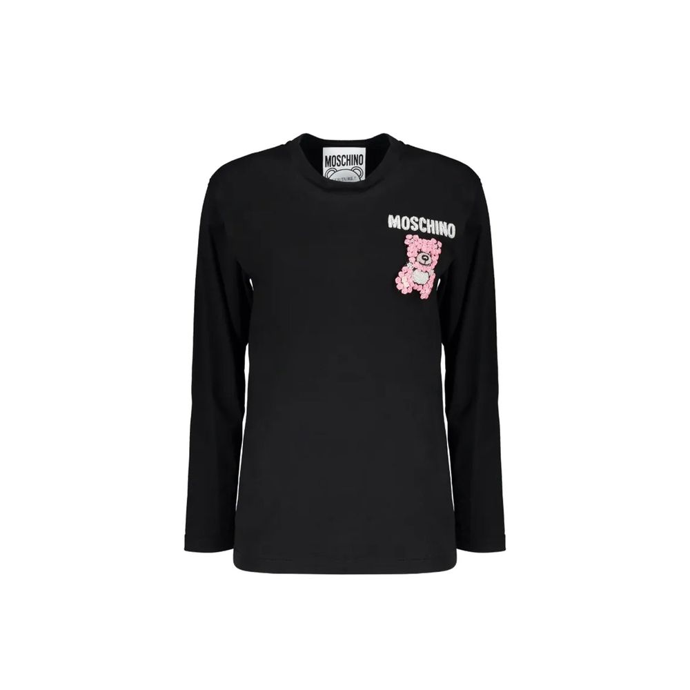 Black Cotton Long Sleeve T-Shirt