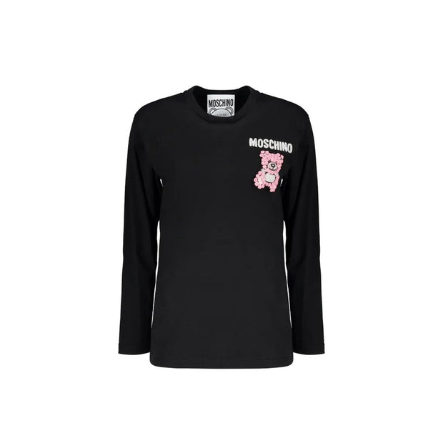 Black Cotton Long Sleeve T-Shirt