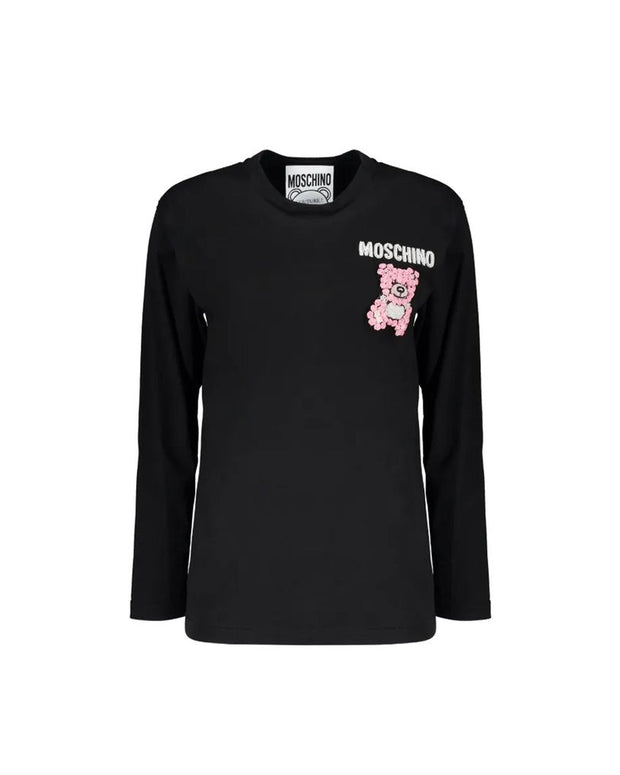 Black Cotton Long Sleeve T-Shirt