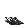 Black Calfskin Mid Heel Pumps