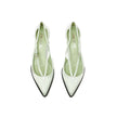 Green Silk Mid Heel Pumps