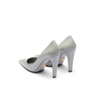 Gray Leather High Heel Pumps