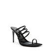 Black Silk Stiletto Heel Sandals