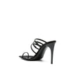 Black Silk Stiletto Heel Sandals