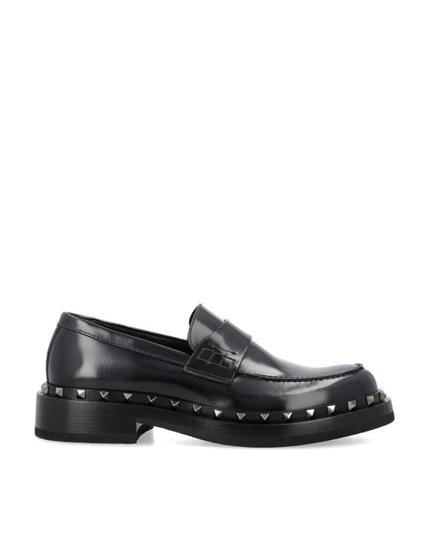 Black Calfskin Slip-On Loafers