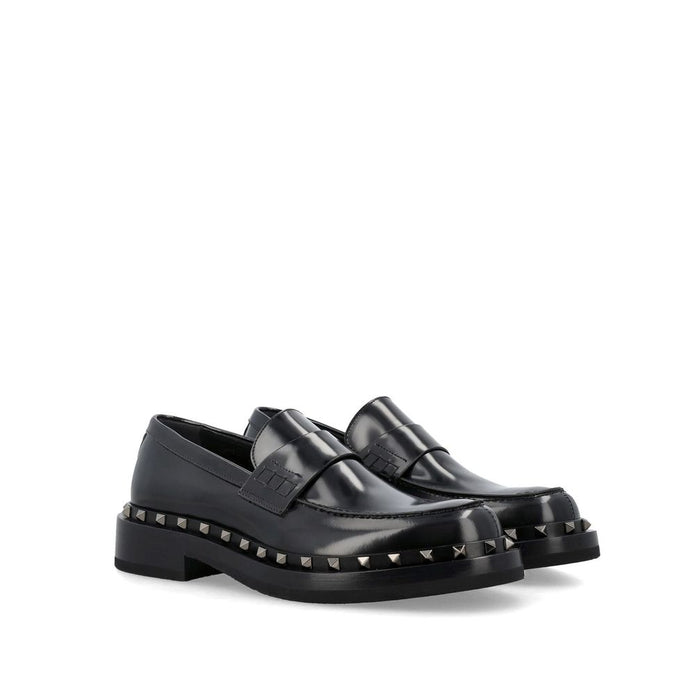 Black Calfskin Slip-On Loafers