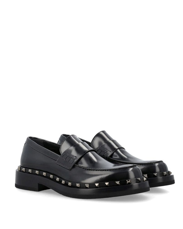 Black Calfskin Slip-On Loafers