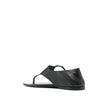 Black Calfskin Strap-On Sandals