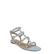 Blue Calfskin Strap-On Sandals