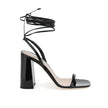 Black Calfskin Strap-On Sandals