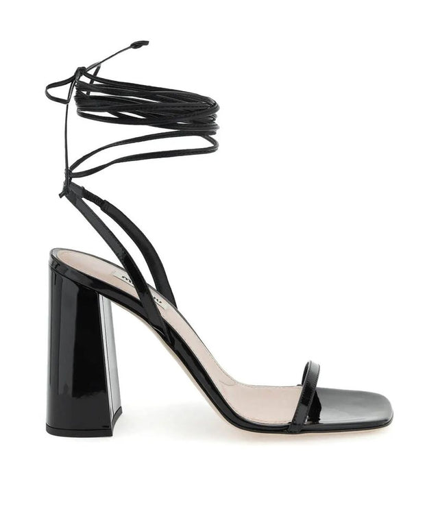 Black Calfskin Strap-On Sandals