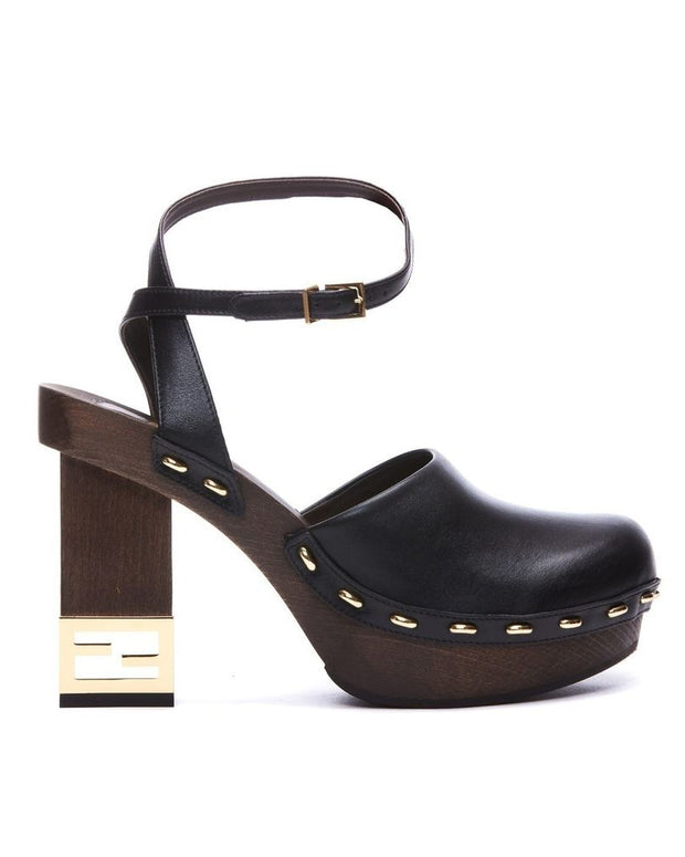 Black Calfskin Clogs