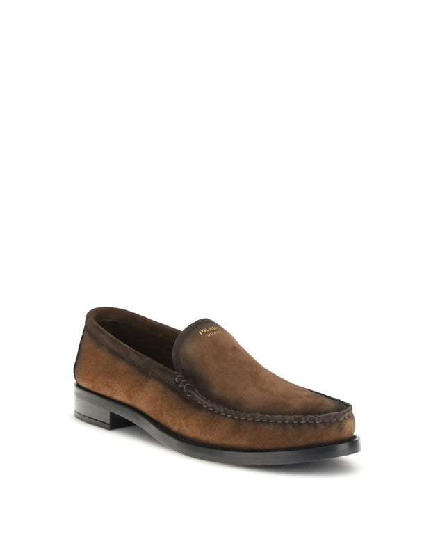 Brown Leather Slip-On Loafers