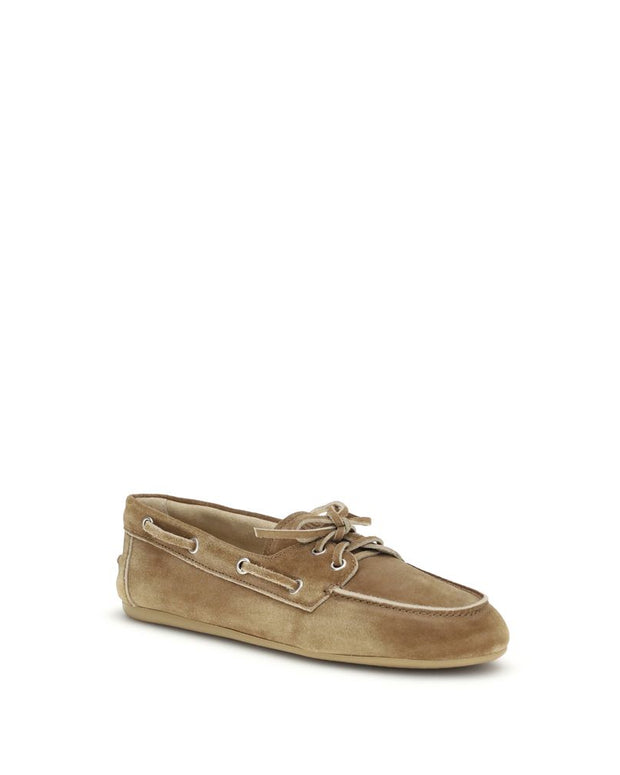 Beige Calf Leather Bos Taurus Slip-On Loafers