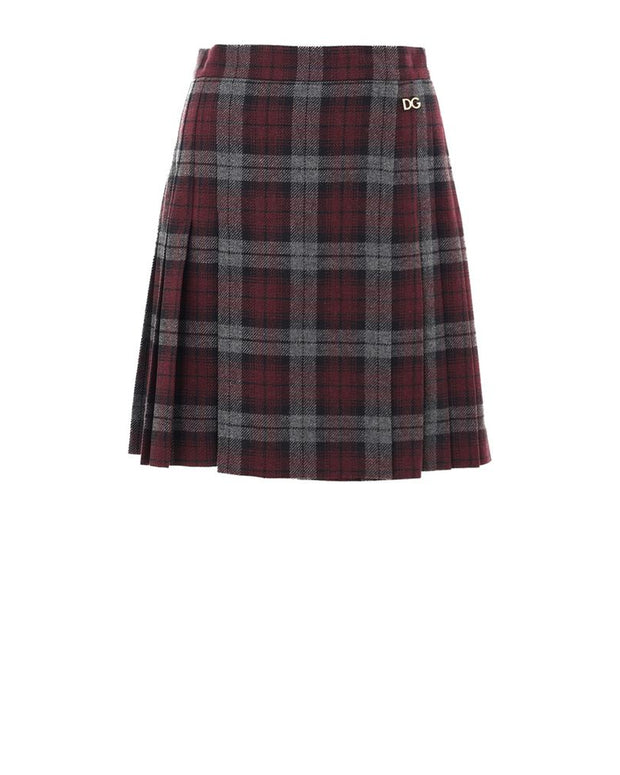 Bordeaux Wool Mini Skirt