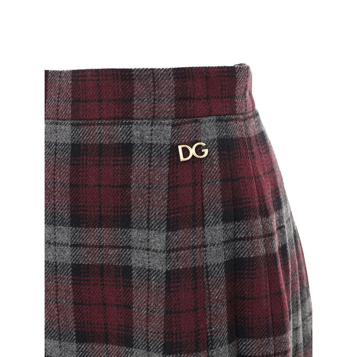 Bordeaux Wool Mini Skirt