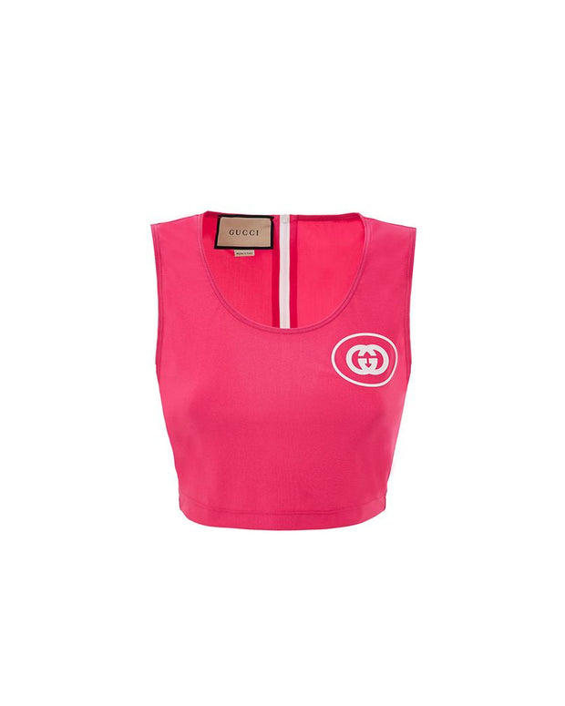 Fuchsia Polyamide Tank Tops