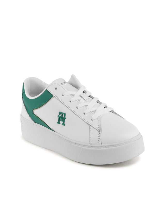 White Leather Low Top Sneakers